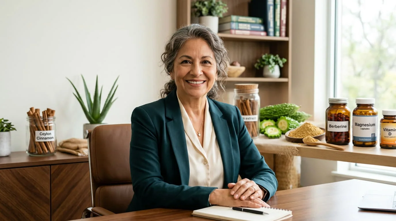 Profesional de la nutrición asesorando sobre alimentación, siempre bajo supervisión médica