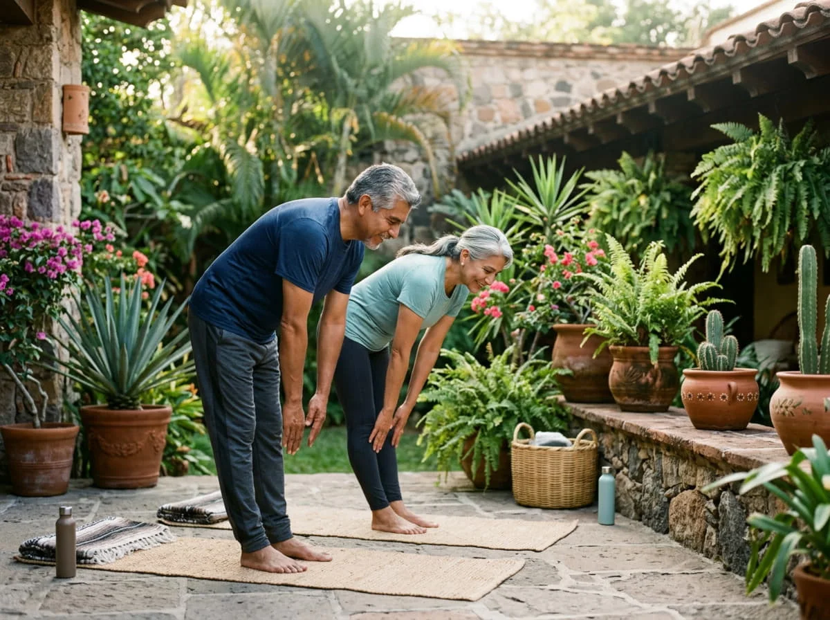 Pareja adulta disfrutando de un estilo de vida activo y saludable