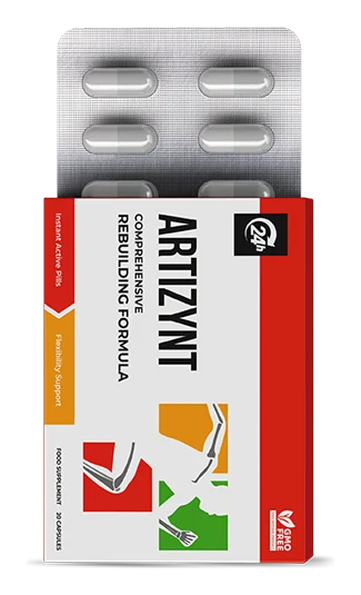Caixa de ArtiZynt cápsulas com blister de 20 cápsulas e a inscrição Comprehensive Rebuilding Formula