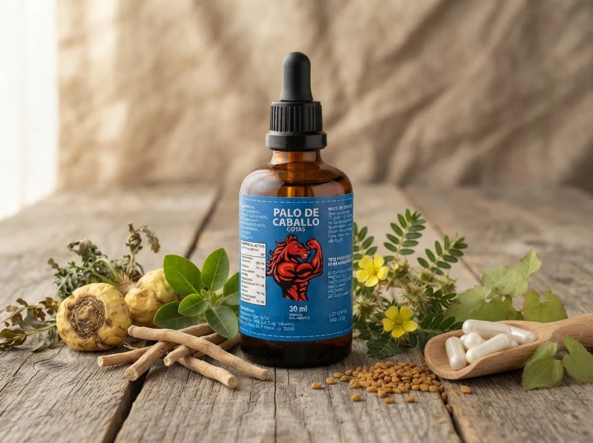Ingredientes vegetales de Palo de Caballo: maca, tribulus, ashwagandha y más
